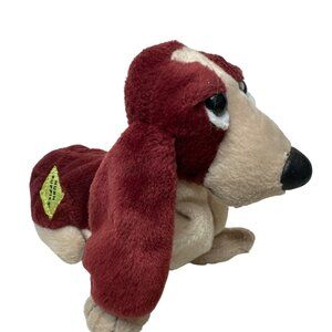 Vintage Applause Hush Puppies Basset Hound Bean Bag Plush Maroon Stuffed Animal